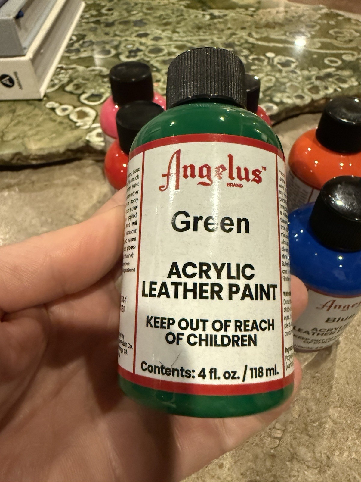 Angelus Leather Paint 4 Oz. Set Of 7 Colors Brand New