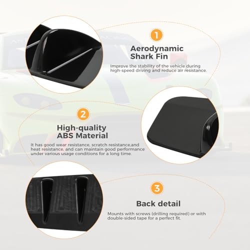 33″ Rear Diffuser Universal Rear Bumper Diffuser Lip Shark Fin | 33inch Black