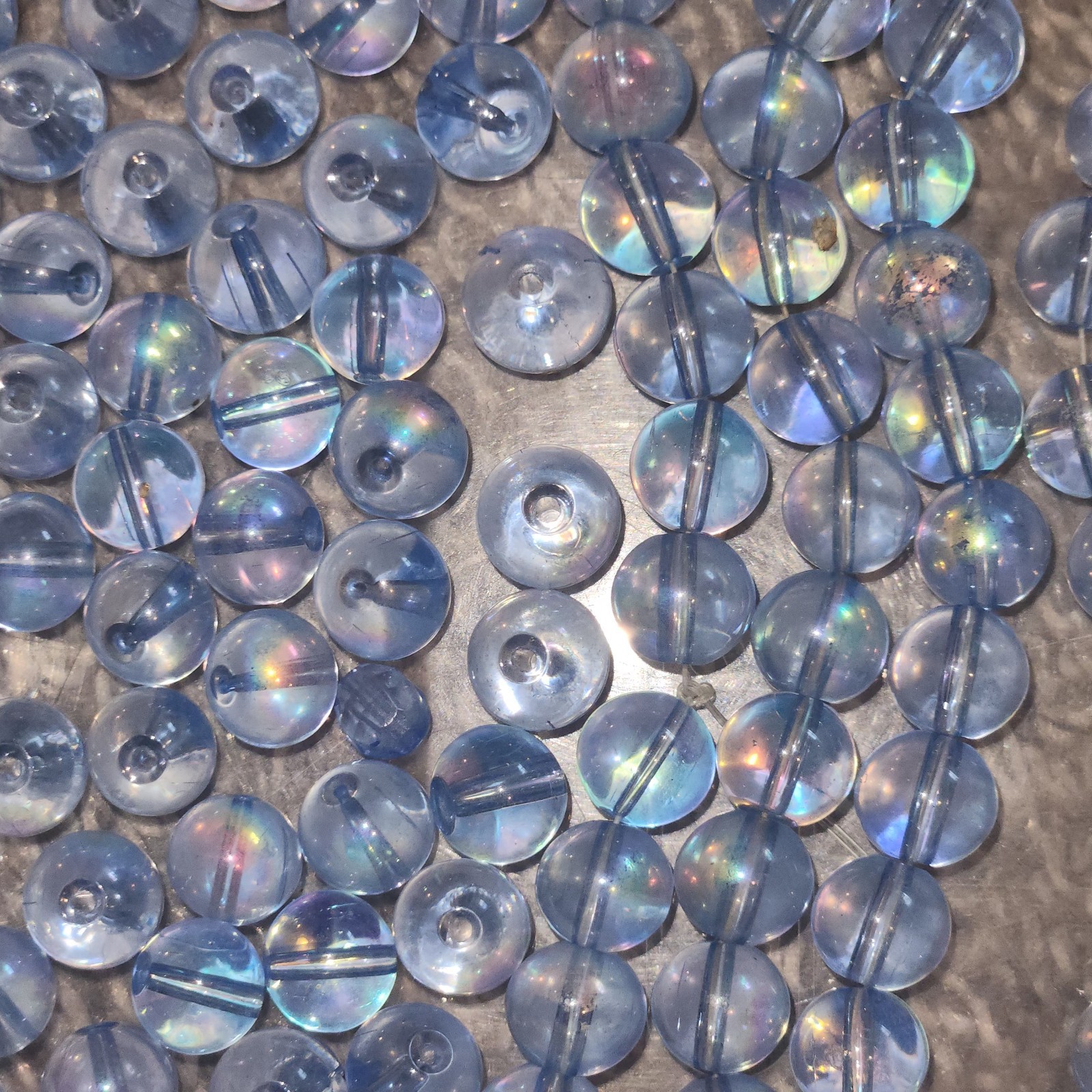 Czech glass, round druk bead clear