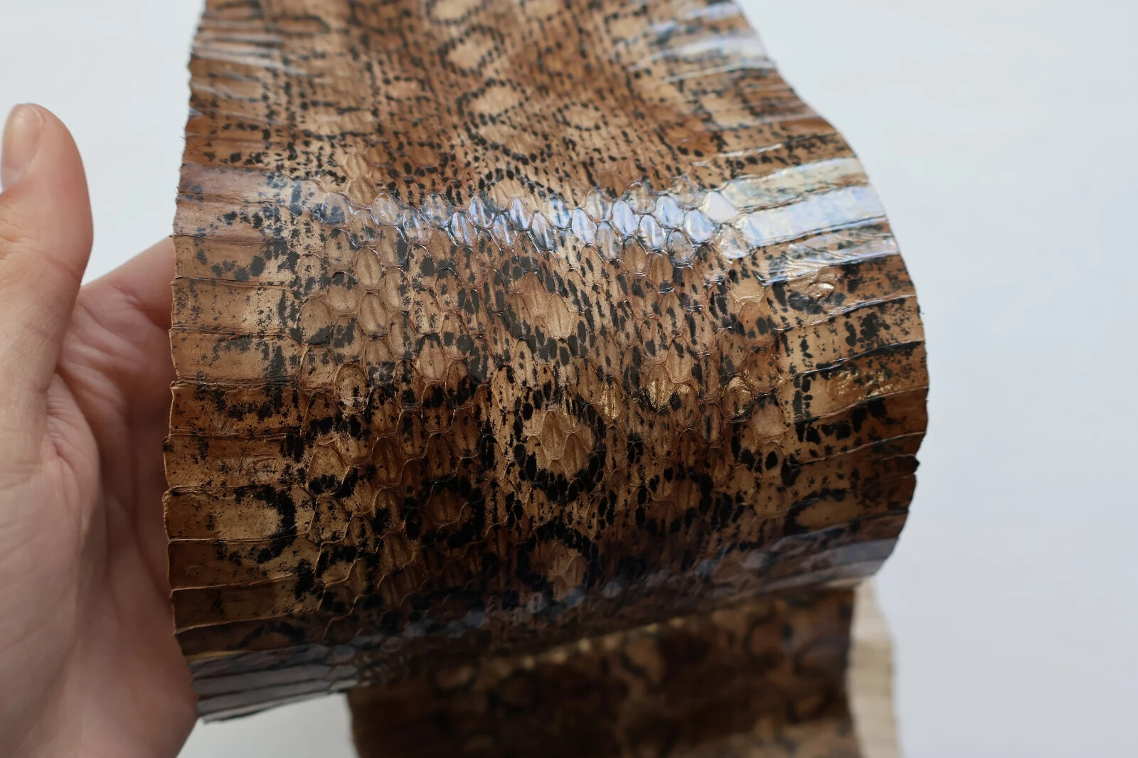 Genuine snake leather Real snakeskin leather for crafts, thin and glossy