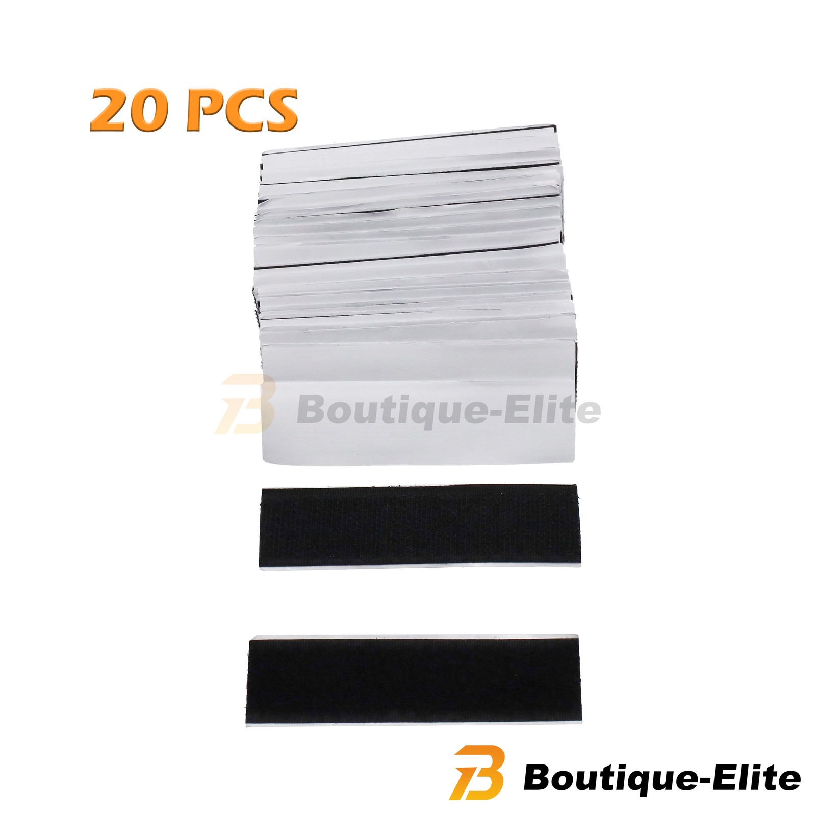 20 Sets Heavy Duty Hook & Loop Adhesive Strips 1×4” Black Sticky Back Fastener