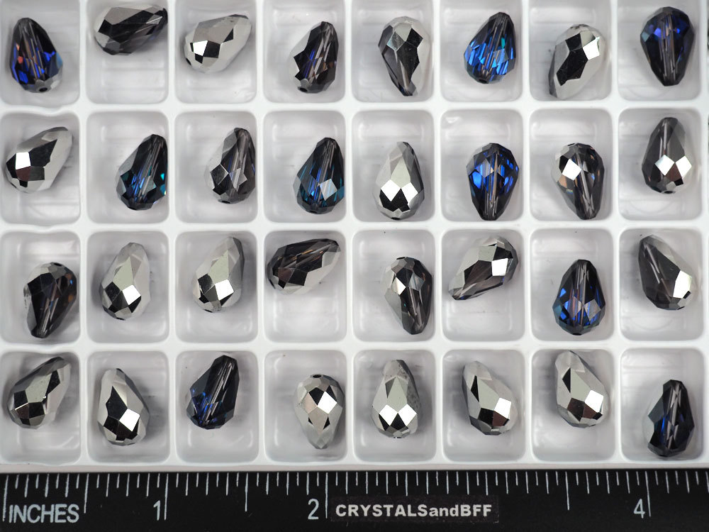 12 Crystal Heliotrope, Preciosa Czech MC Pear Beads, tear drop shape 12x8mm P305