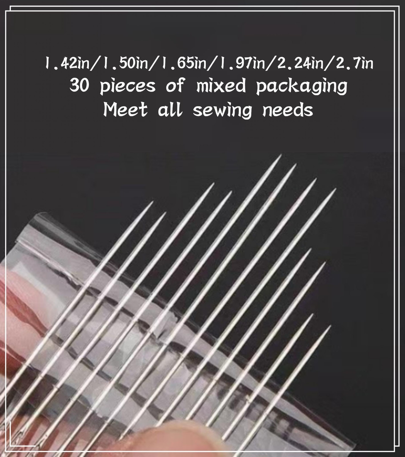 30PCS Stainless Steel Self-threading Needles Opening Sewing Darning Needles