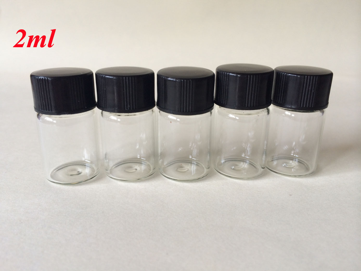10pcs 2ml Clear Glass Bottles 16*25mm Vials with Plastic Lid Small Bottle