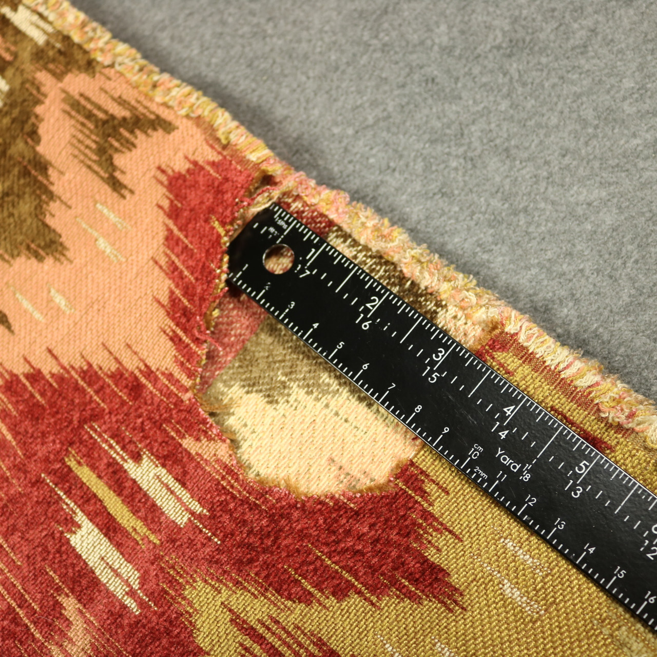 Geometric Earth Tone Chevron Striped Upholster Fabric Red Green Gold 56″x56″