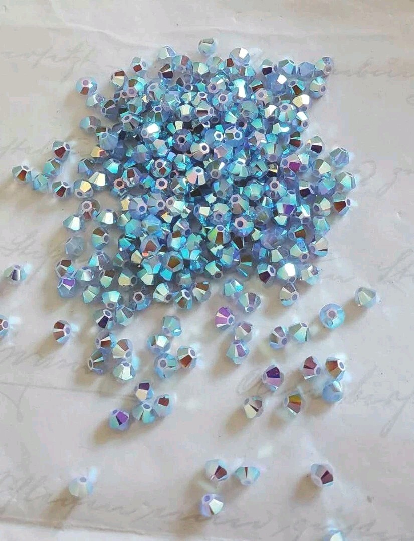Swarovski 5328 3mm bicone beads, Air Blue Opal AB2X (36pcs)