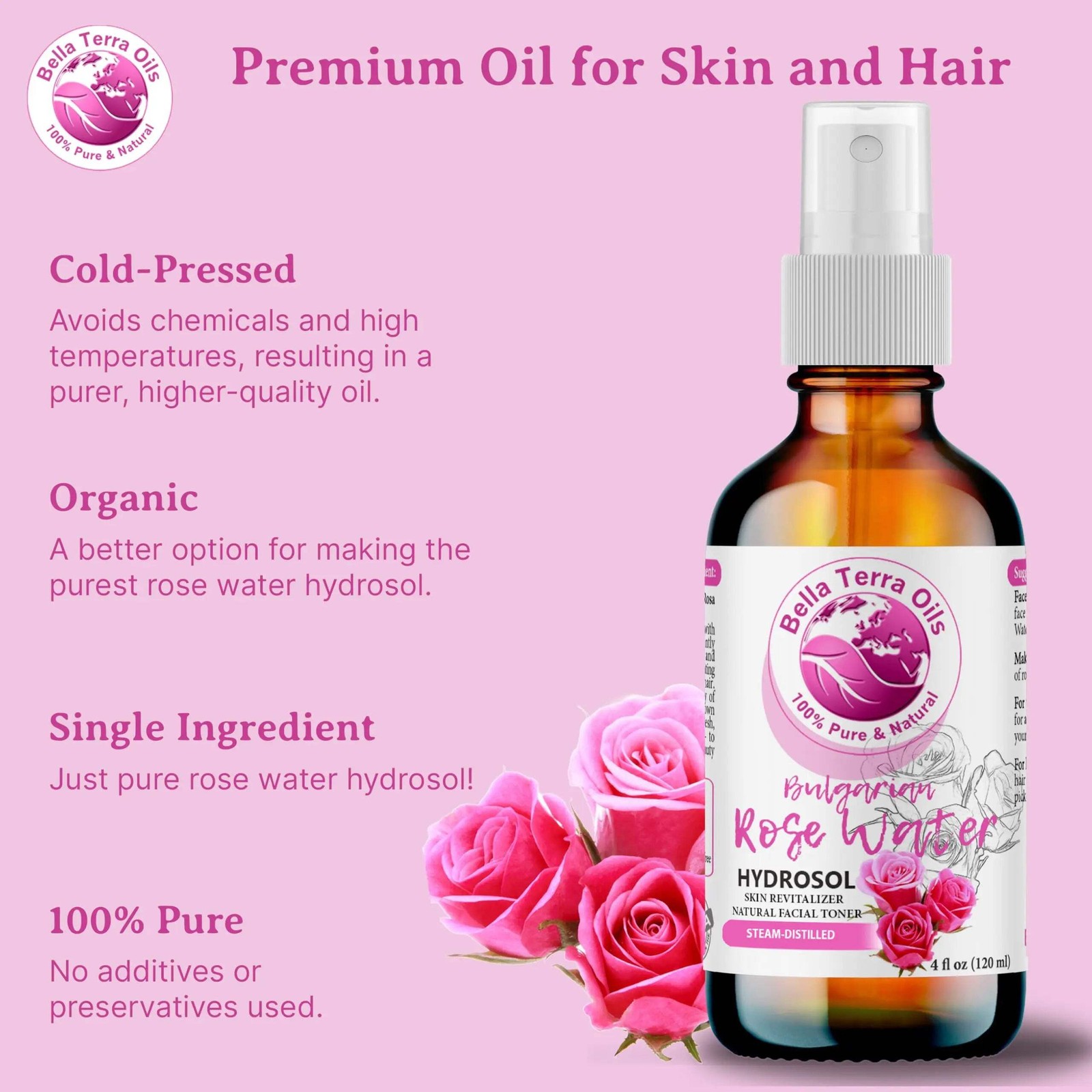 Rose Water: Natural, Soothing, Perfect for Skin Hydration and Aromatherapy