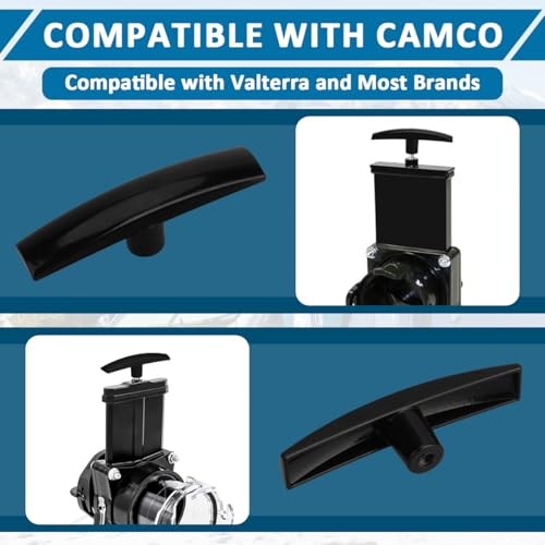 Black Aluminum RV T Handle Dump Waste Valve Handle Replacement | Universal