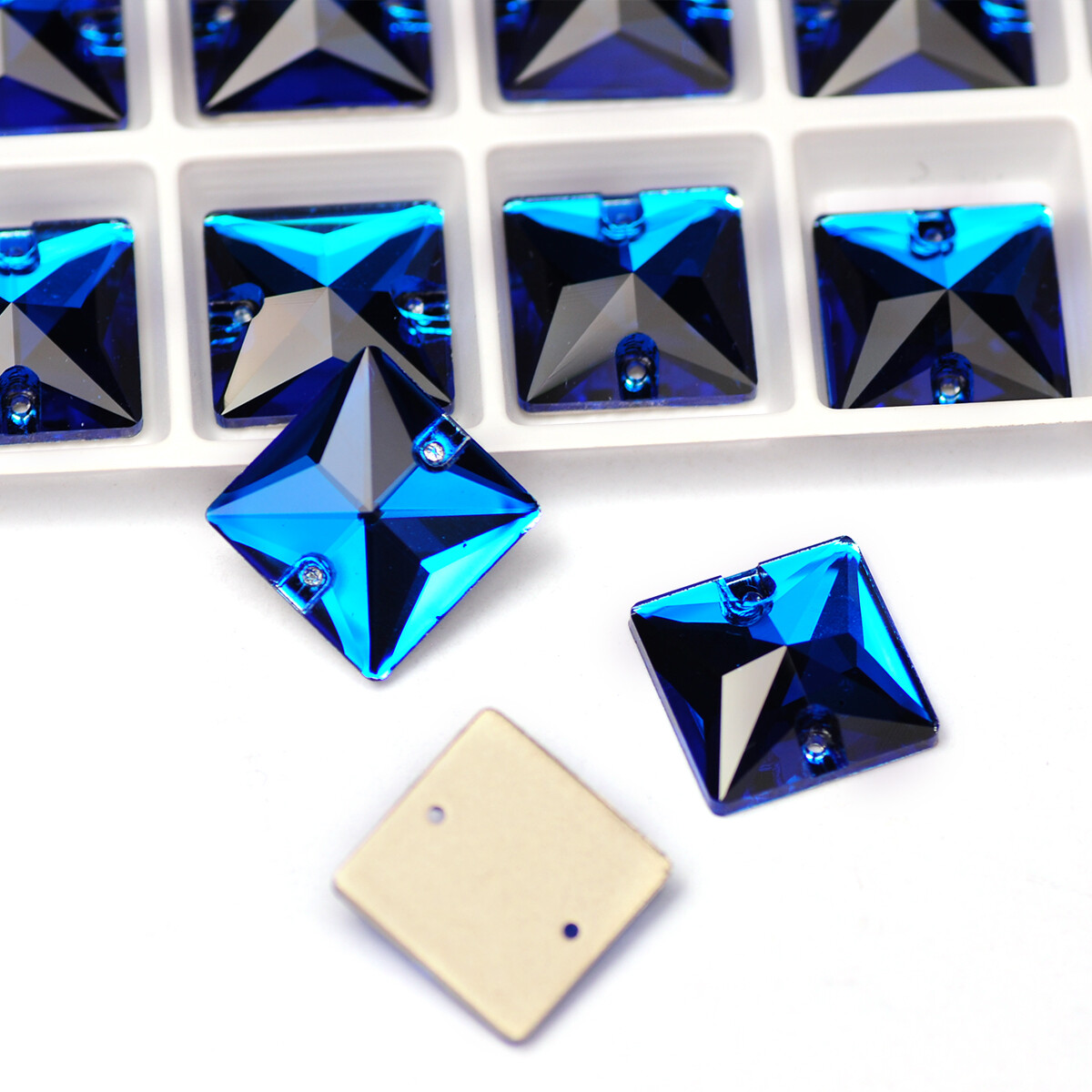 Square colorful Sew On Stone Crystal Glass Rhinestones Sewing On For Jewellery