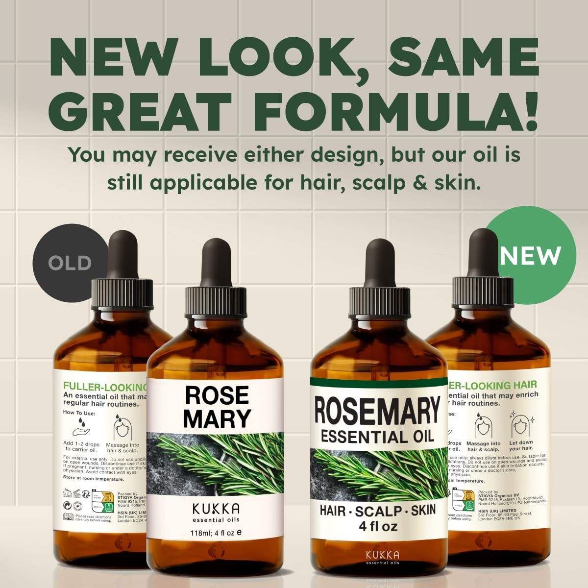 KUKKA Rosemary Essential Oils – 4 Fl Oz – for Hair, Skin, Diffuser, Aromather…