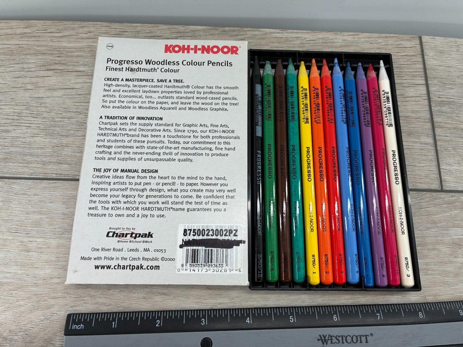 Koh-I-NOOR Progresso Woodless Coloured Pencils Czech Republic Professional 12 ct