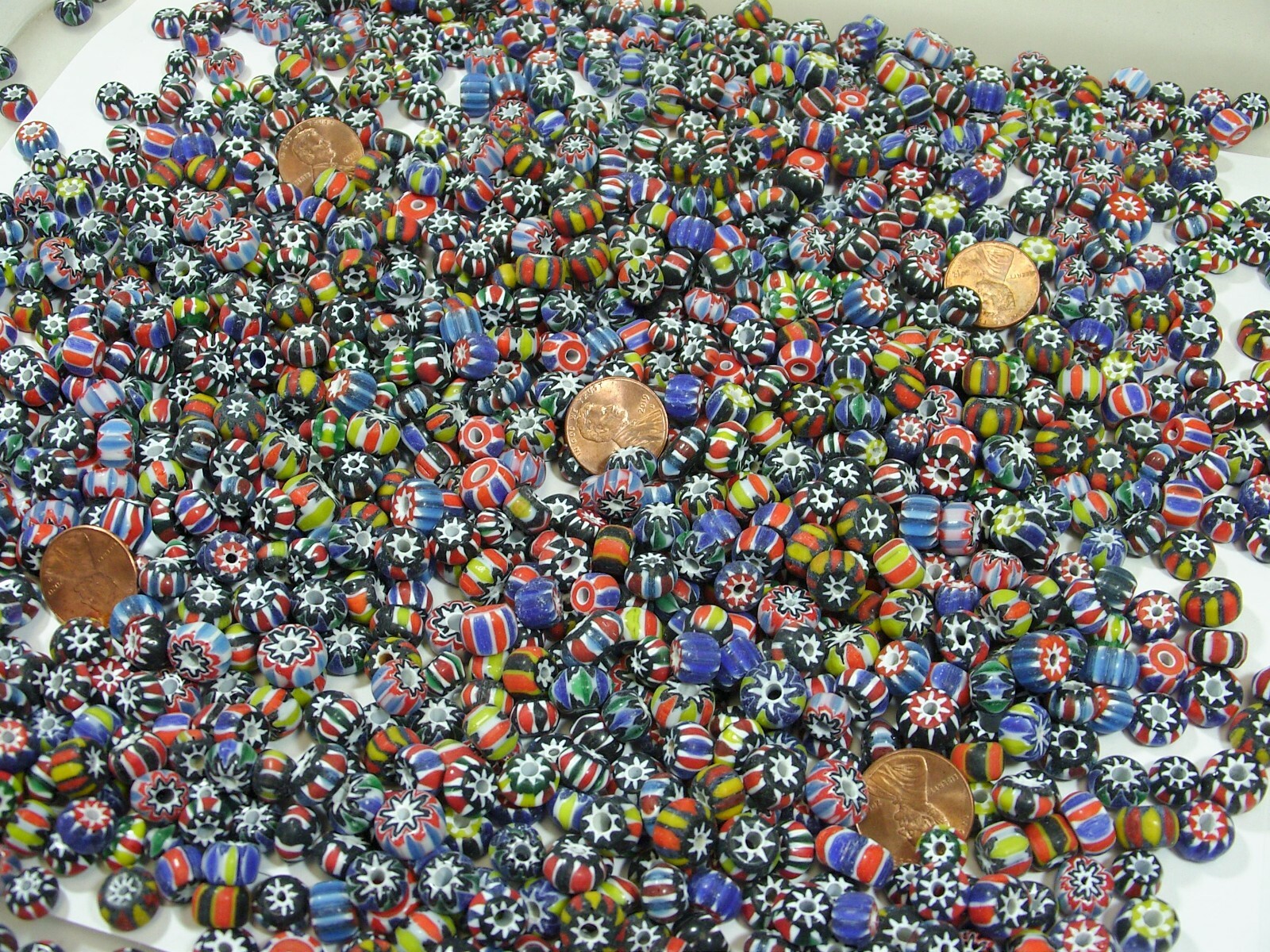 2 Pounds Assorted India Handmade Chevron Glass Spacer Beads Bulk Lot (PMP-21)