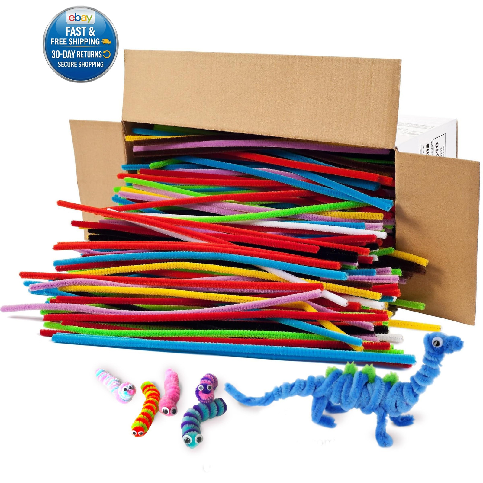 Pipe Cleaners Bulk, 1000 Count, for 1000/Box, Assorted Colors