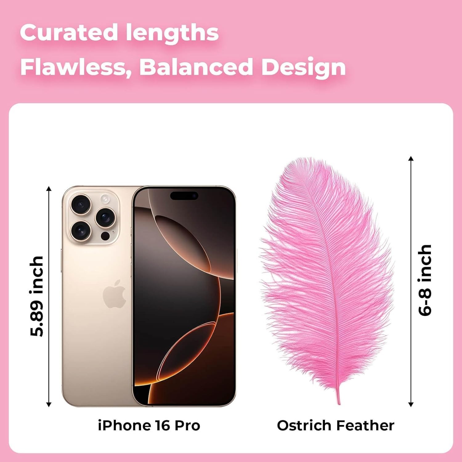 Cruelty-Free Pink Ostrich Feathers Plumes 6-8” Bulk for Creative Projects