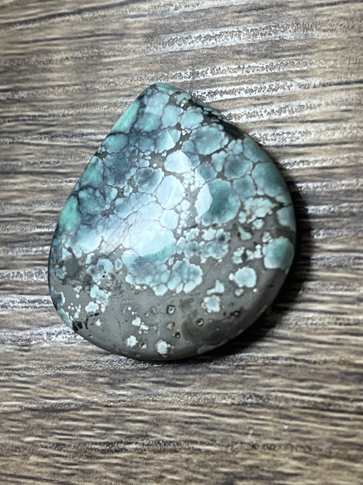 Poseidon Variscite “Starfox” mine 24.45 ctw Pear Tear drop Cabochon Tonopah NV