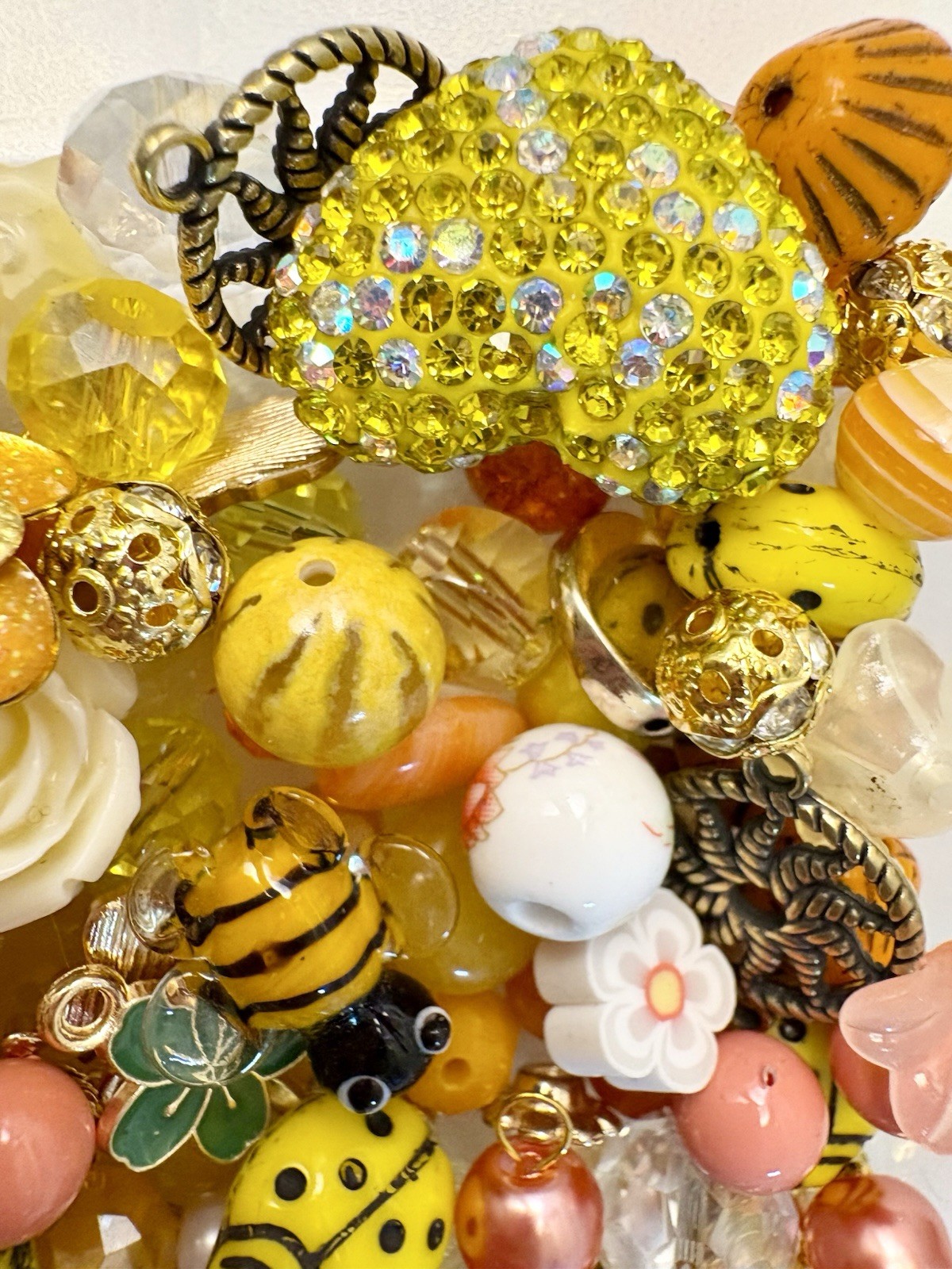 Yellow Sun BEAD MIX for Jewelry Making – Glass, Gemstone, Boho, Charms