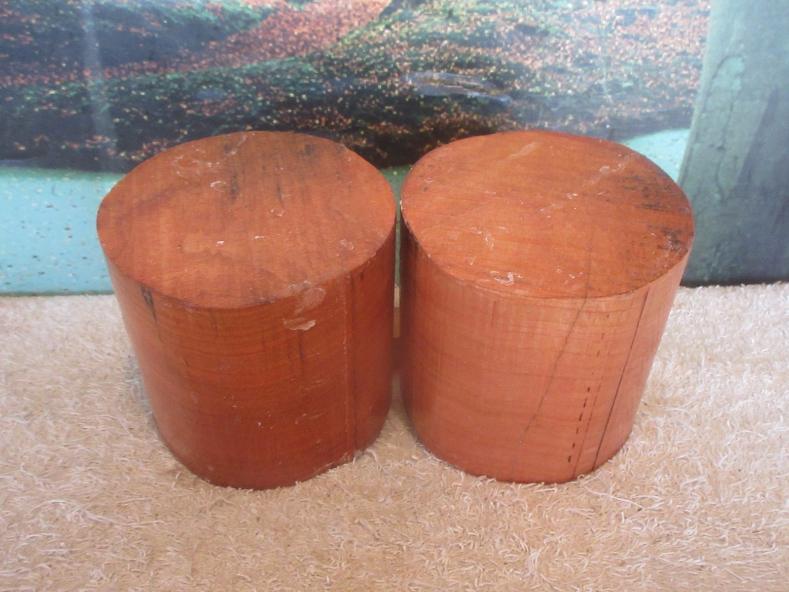 BLACK CHERRY 4 X 4 TURNING WOOD VASED, PENCIL HOLDERS, SMALL MUG BLANKS