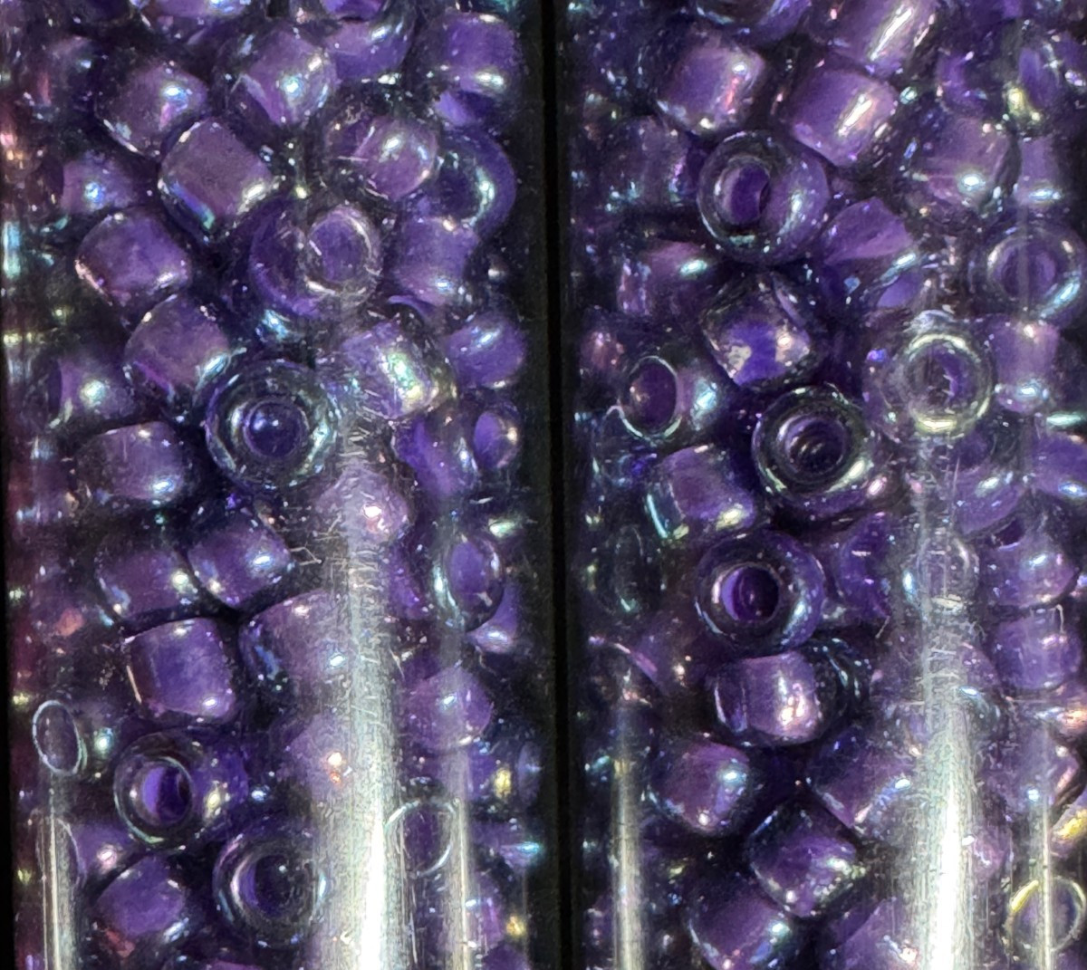 Glass Seed Bead Lot 30 Tubes – Purple, Pink, Magenta & Red – Different Sizes NOS