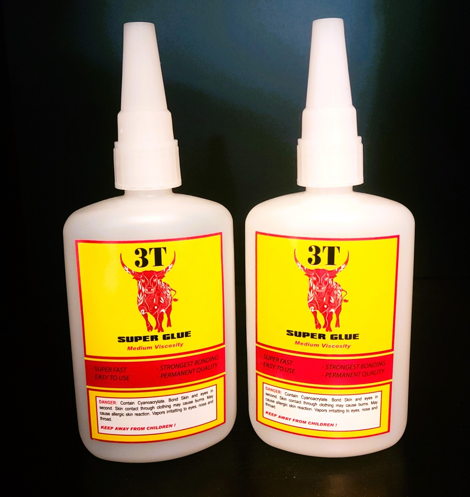 Medium CA Glue -(2) 4 oz Bottle – Super Glue Adhesive – Cyanoacrylate
