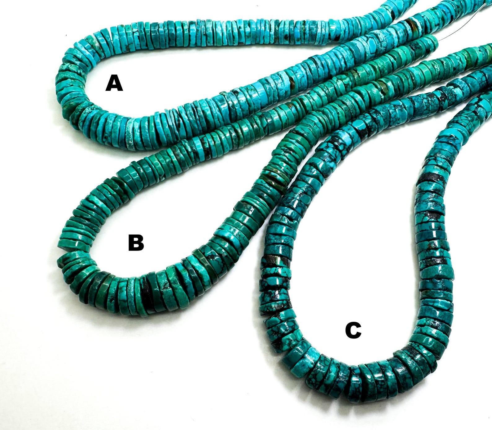 Genuine Blue Turquoise Smooth Flat Disc Hishi Graduated Gemstone Beads PGS280