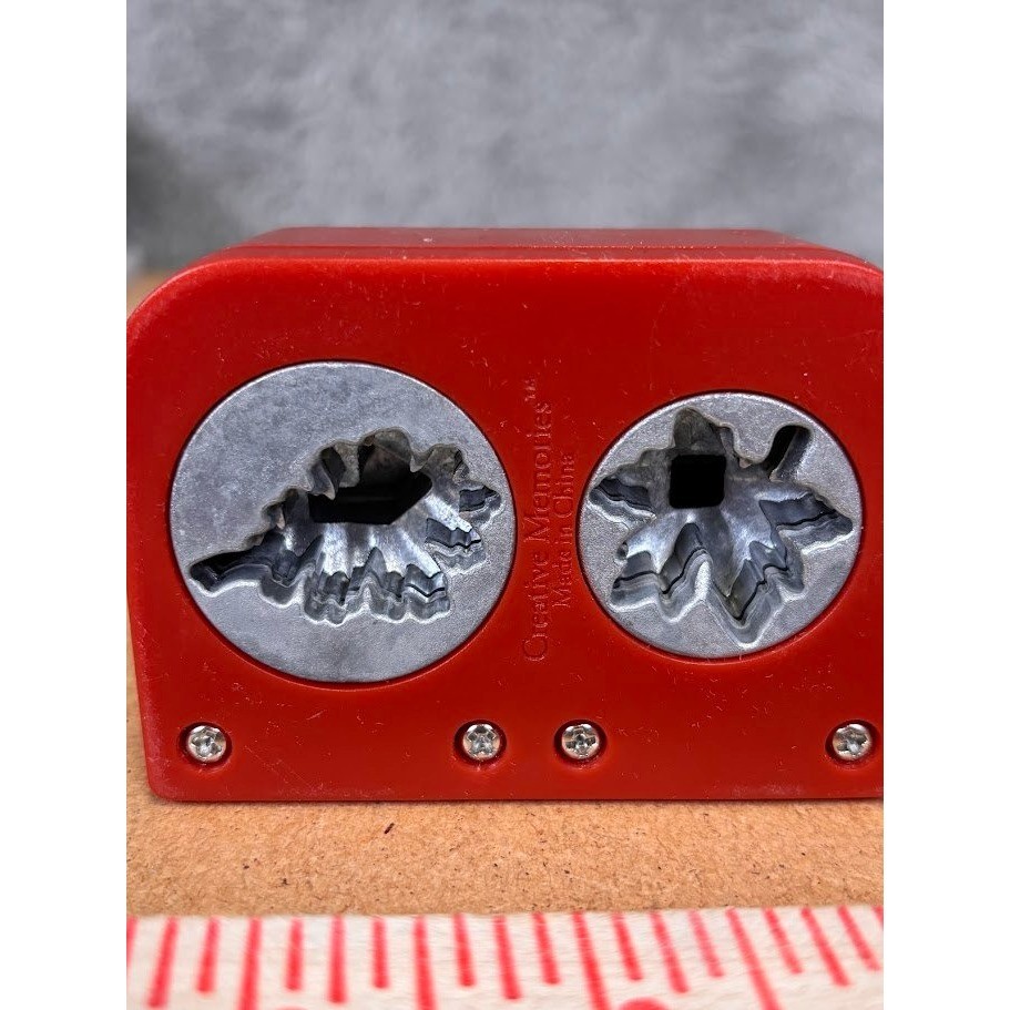Creative Memories Red Dual Leaf Paper Punch Maple and Oak Leaf Scrapbooking Tool