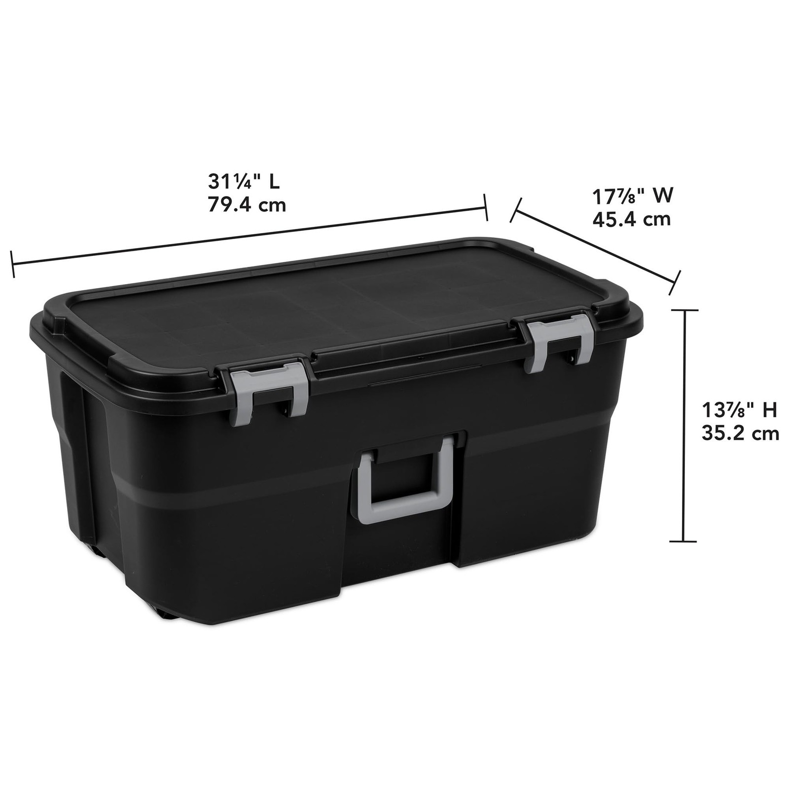 Sterilite 3 Pack Wheeled Footlocker, 22 Gallon Plastic Storage Container with…