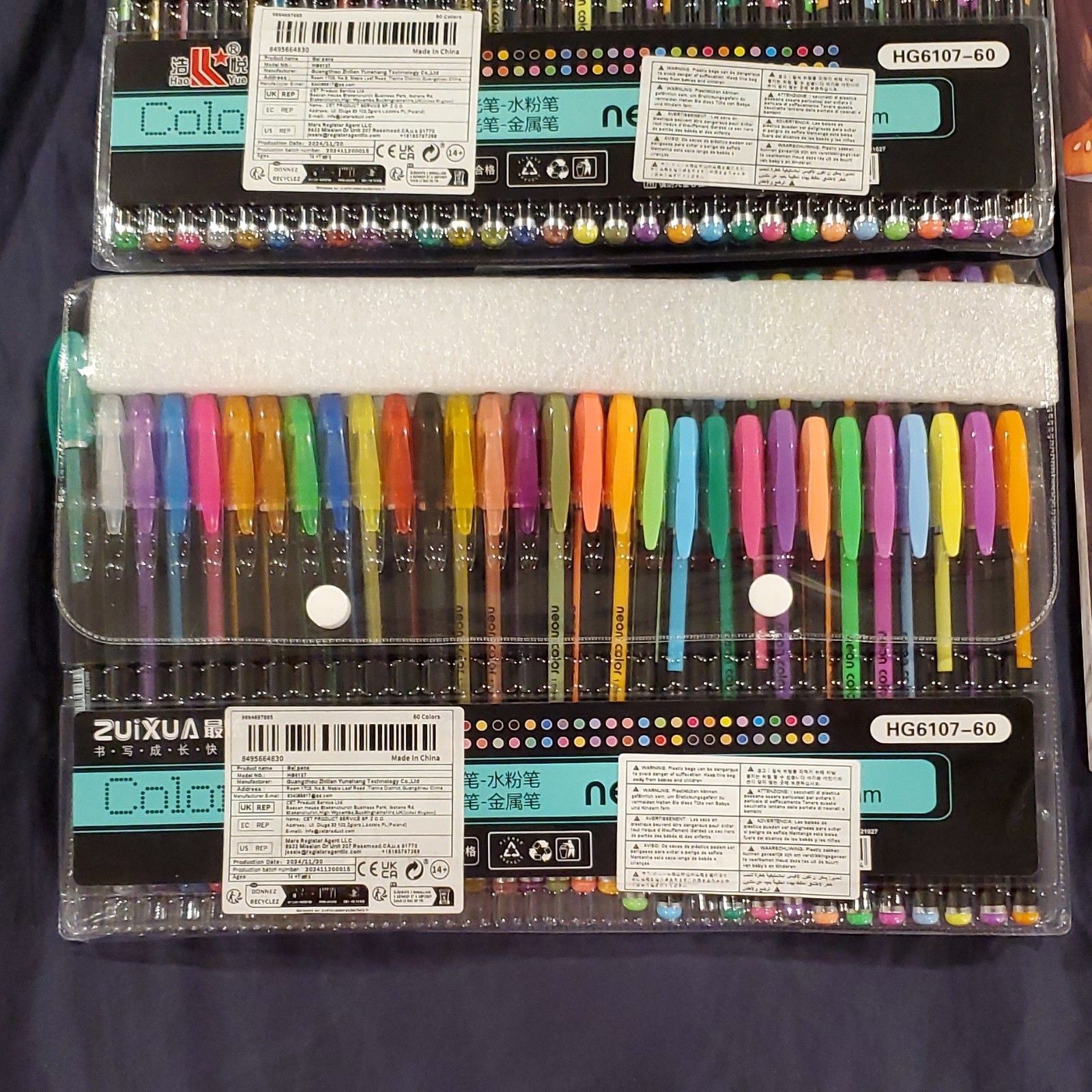 ZUIXUA HG6107-60 (2)Multicolor Gel Pen Sets With Enchanted Cottage Coloring Book
