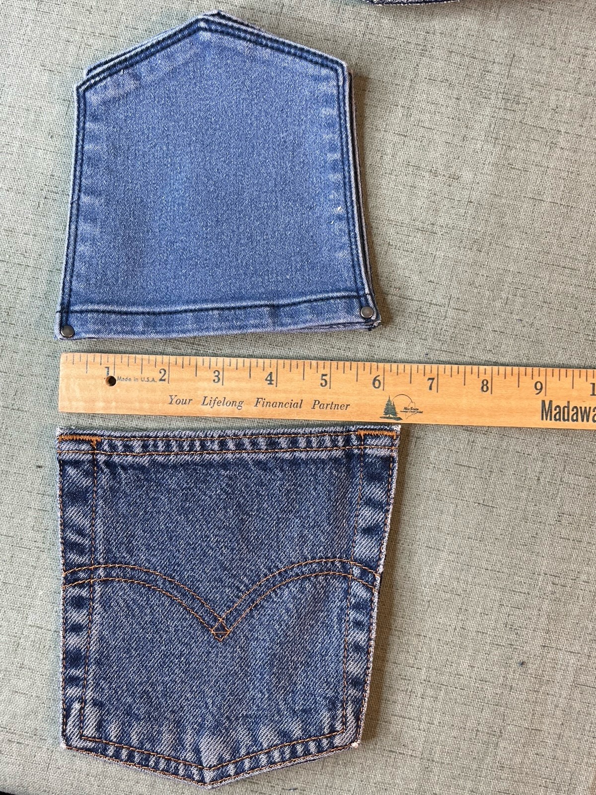 30 Pair Back Pockets Denim Jean for Quilting Crafts Sew Mixed Sizes Approx 6″
