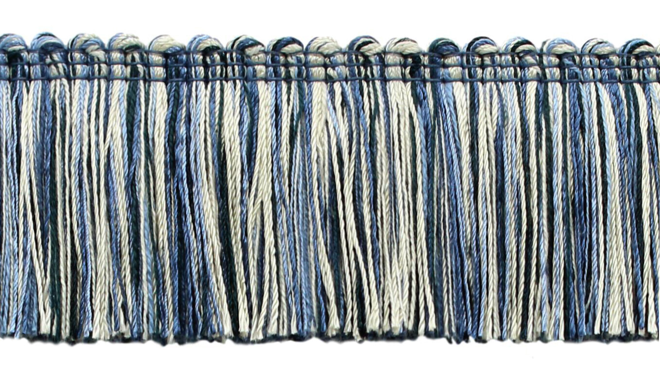 5 Yard Value Pack / Light Blue, French Blue, White / 2″ Brush Fringe Trim