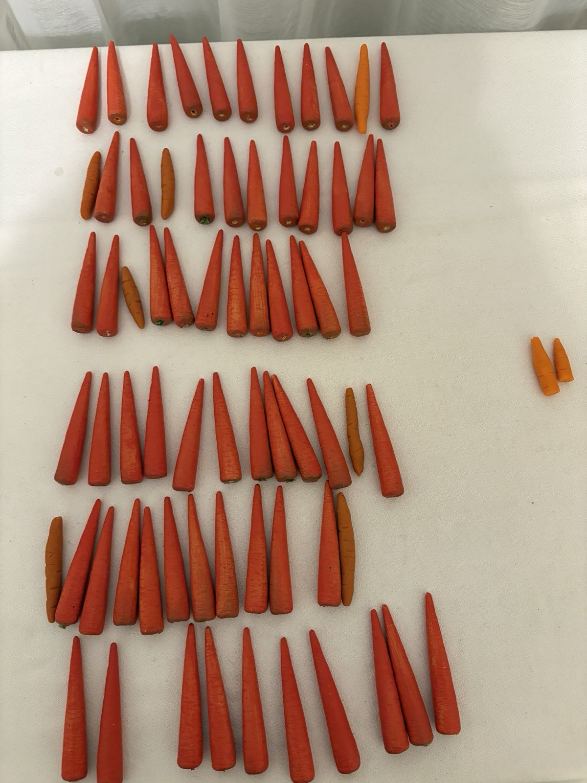 Lot 65 Mini Carrots Realistic Fake Carrot Vegetable Food Plastic Photos Decor