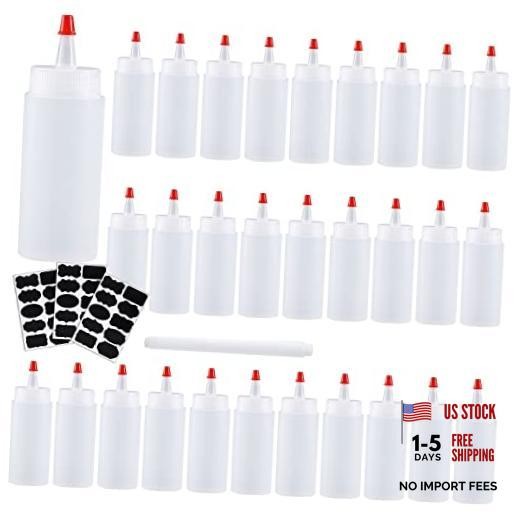 Squeeze Bottle, Shekure 30Pcs 4 Oz Premium Food Grade Plastic Bottles with