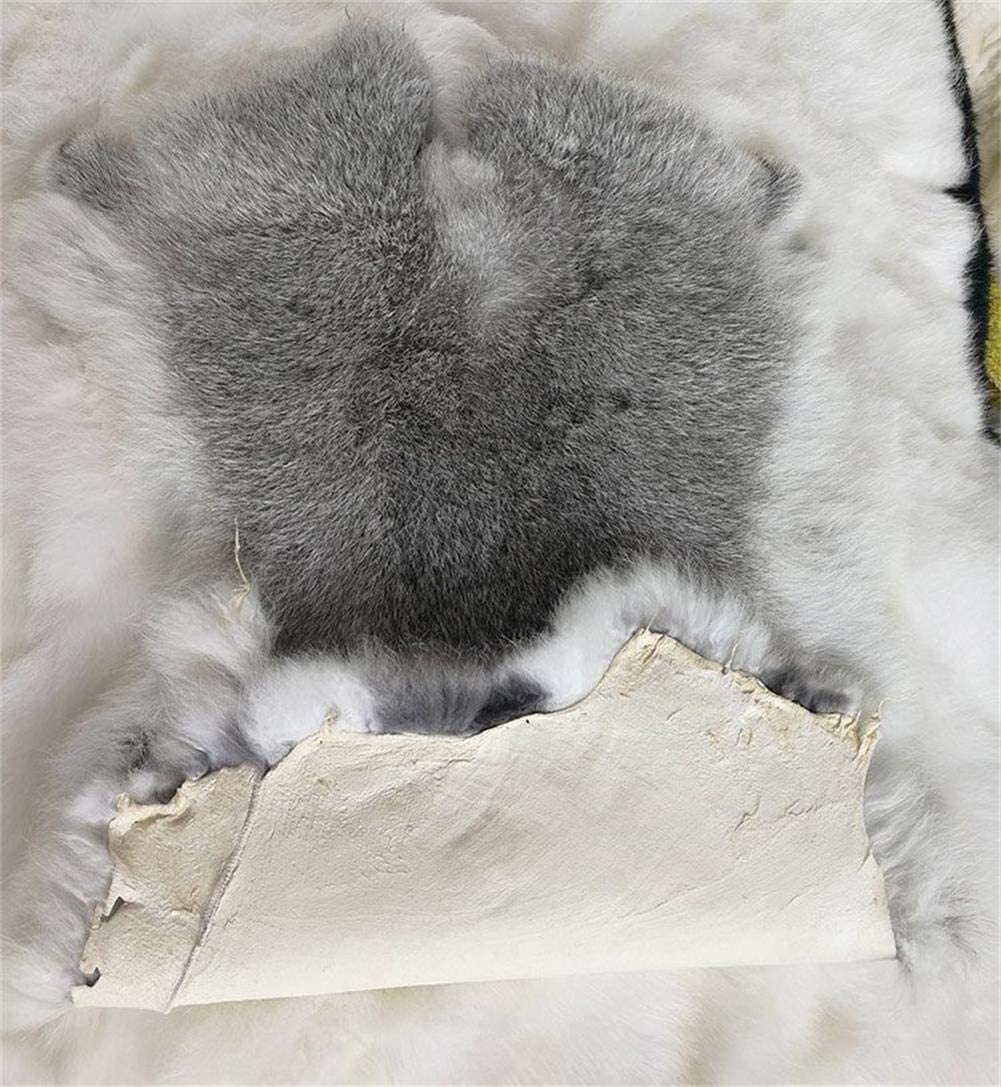 High Quality Soft Natural Gray Rabbit Skin Pelt Real Fur Craft Decro 8-14” US