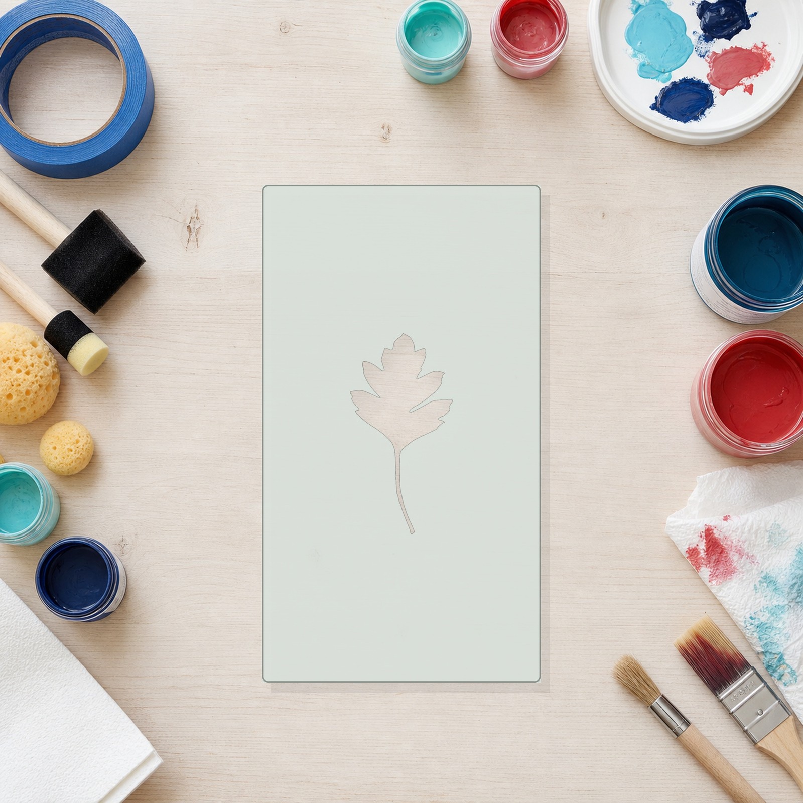 Oak Leaf 4 Reusable Mylar Stencil, 10 mil Plastic Paint Stencil for Crafts and D