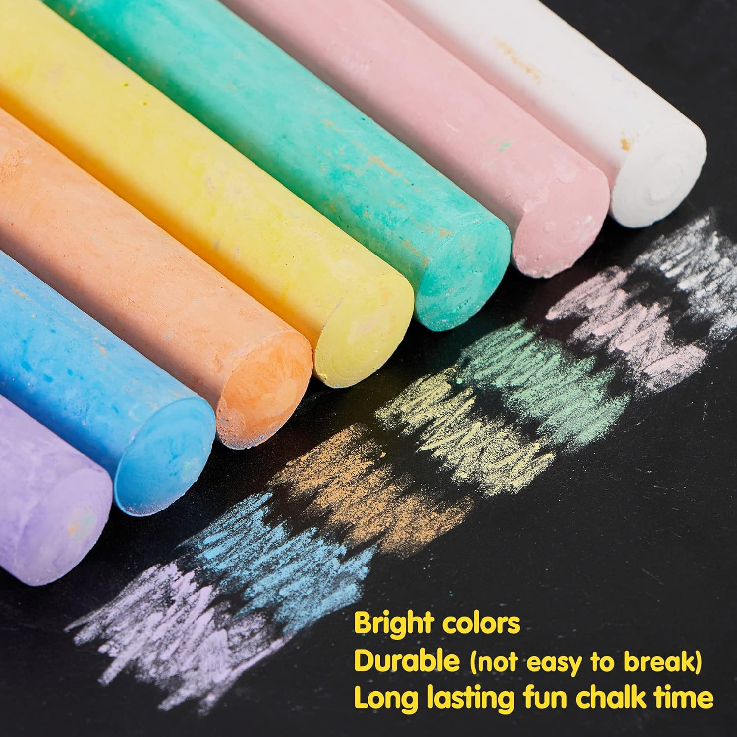 Jumbo Sidewalk Chalk Set Multi-Color 160 Pcs Non-Toxic Washable for Outdoor Fun