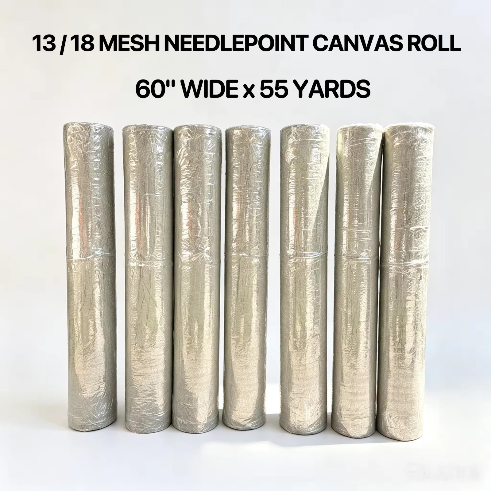 13/18 Mesh Mono Deluxe Needlepoint Canvas , 60″ Wide x 55 Yards,Custom Size