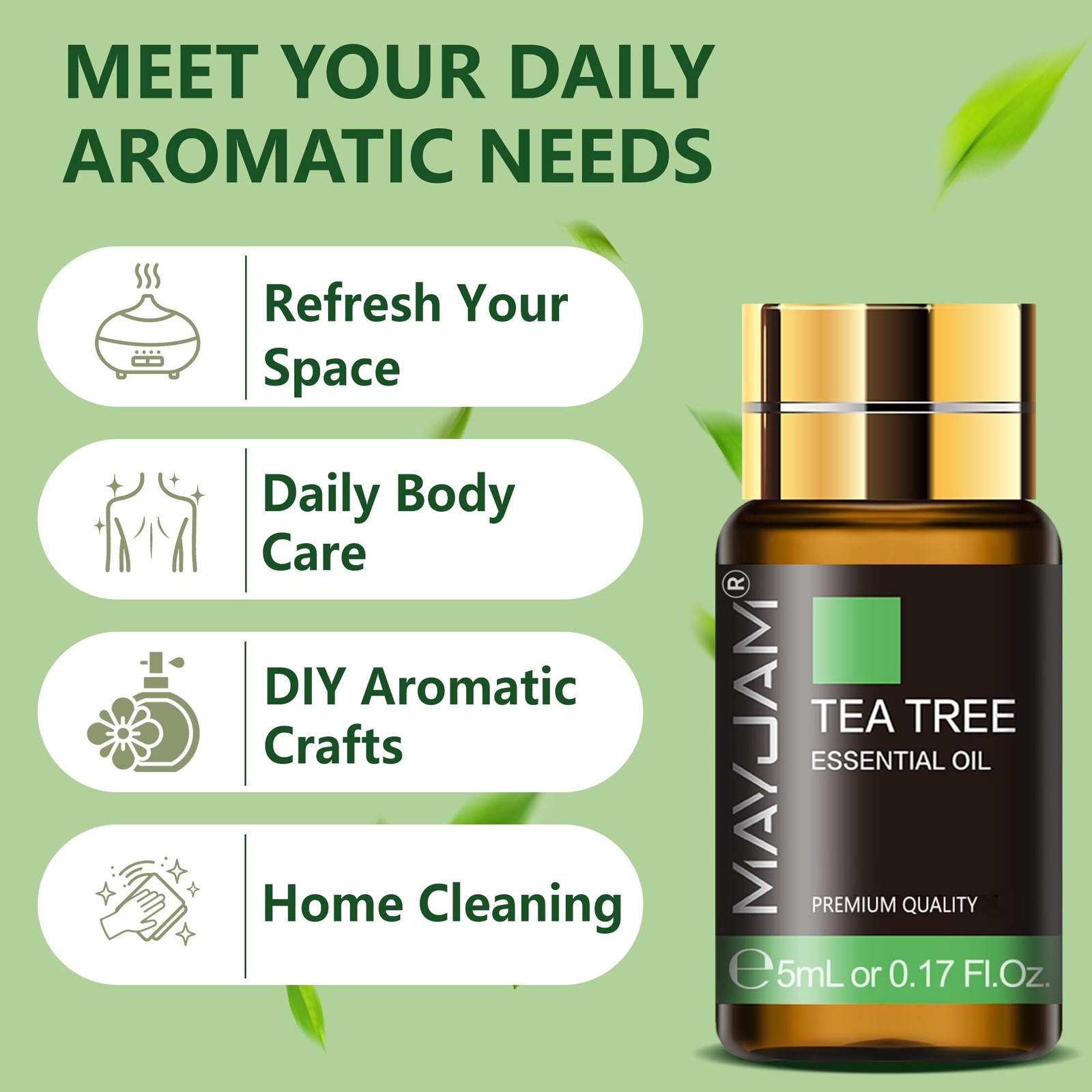 MAYJAM Tea Tree 20 Pcs Pure Essential Oil Gift Set, 3.38 Fl Oz (Pack of 1)