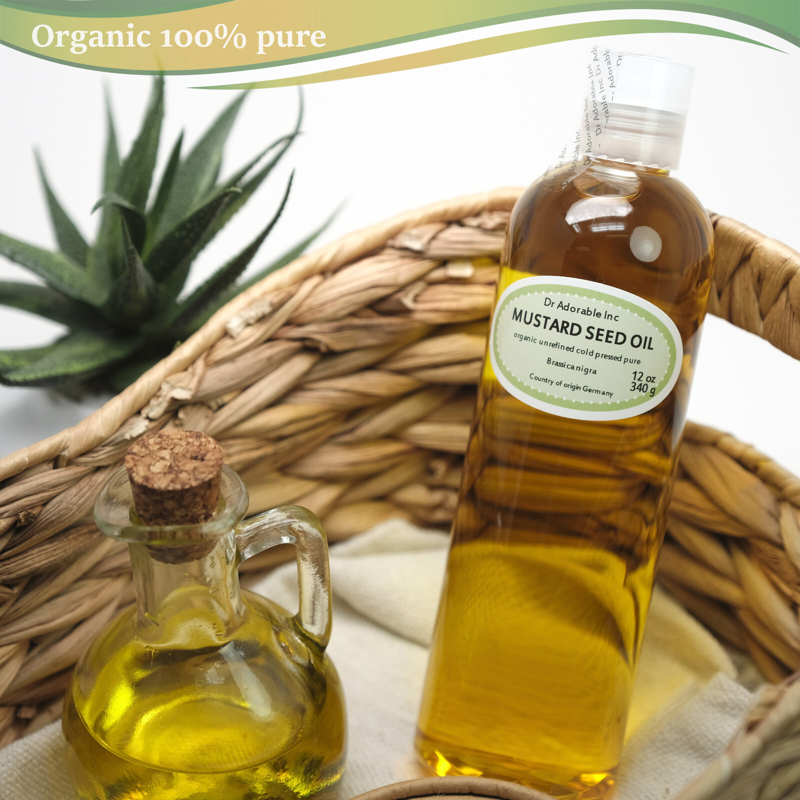 MUSTARD SEED OIL COLD PRESSED UNREFINED ORGANIC PURE BY DR.ADORABLE 2 OZ -GALLON