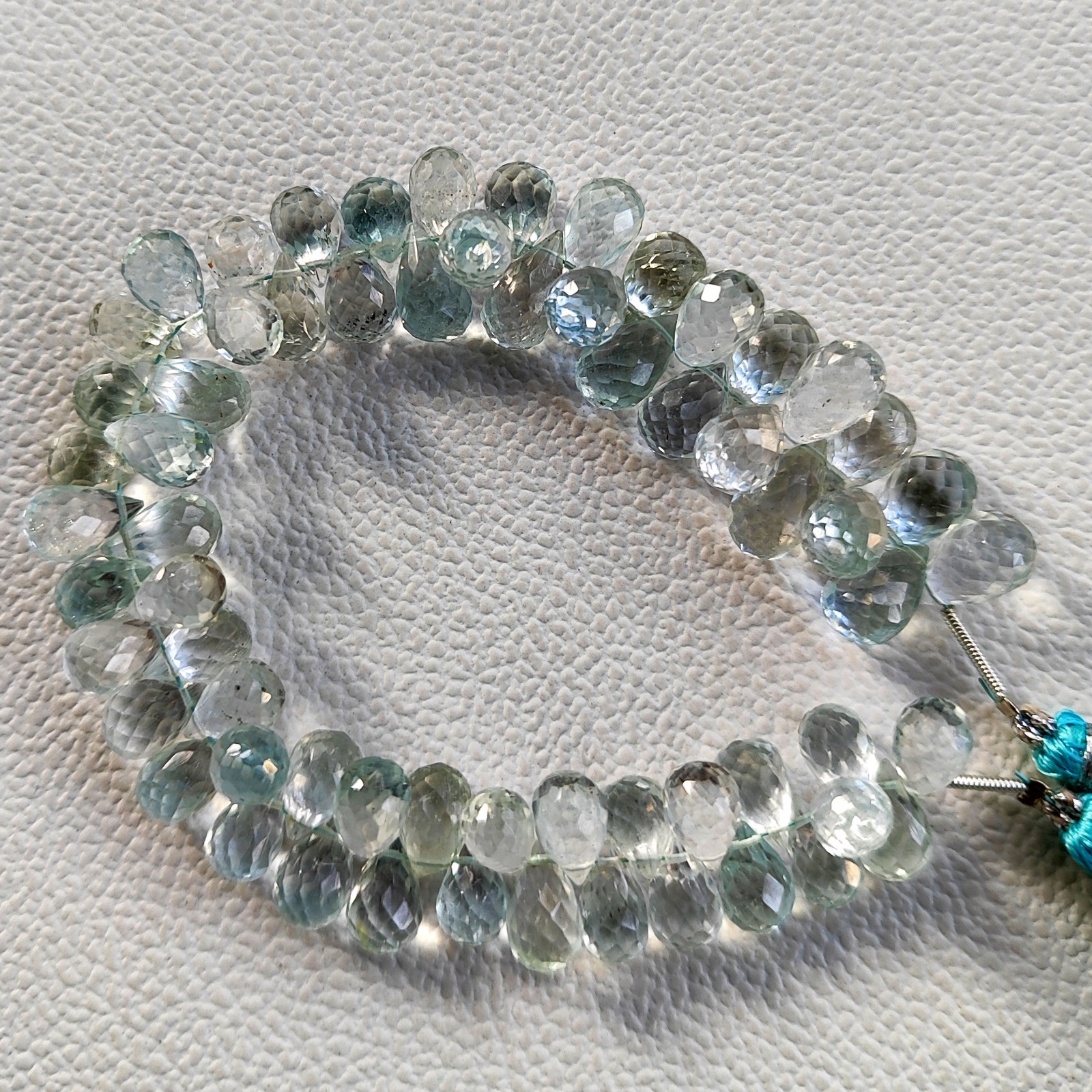 No Irradiation Blue Topaz Gems Beads 8×5-10x7mm Teardrop Cut Briolette 7″ Strand