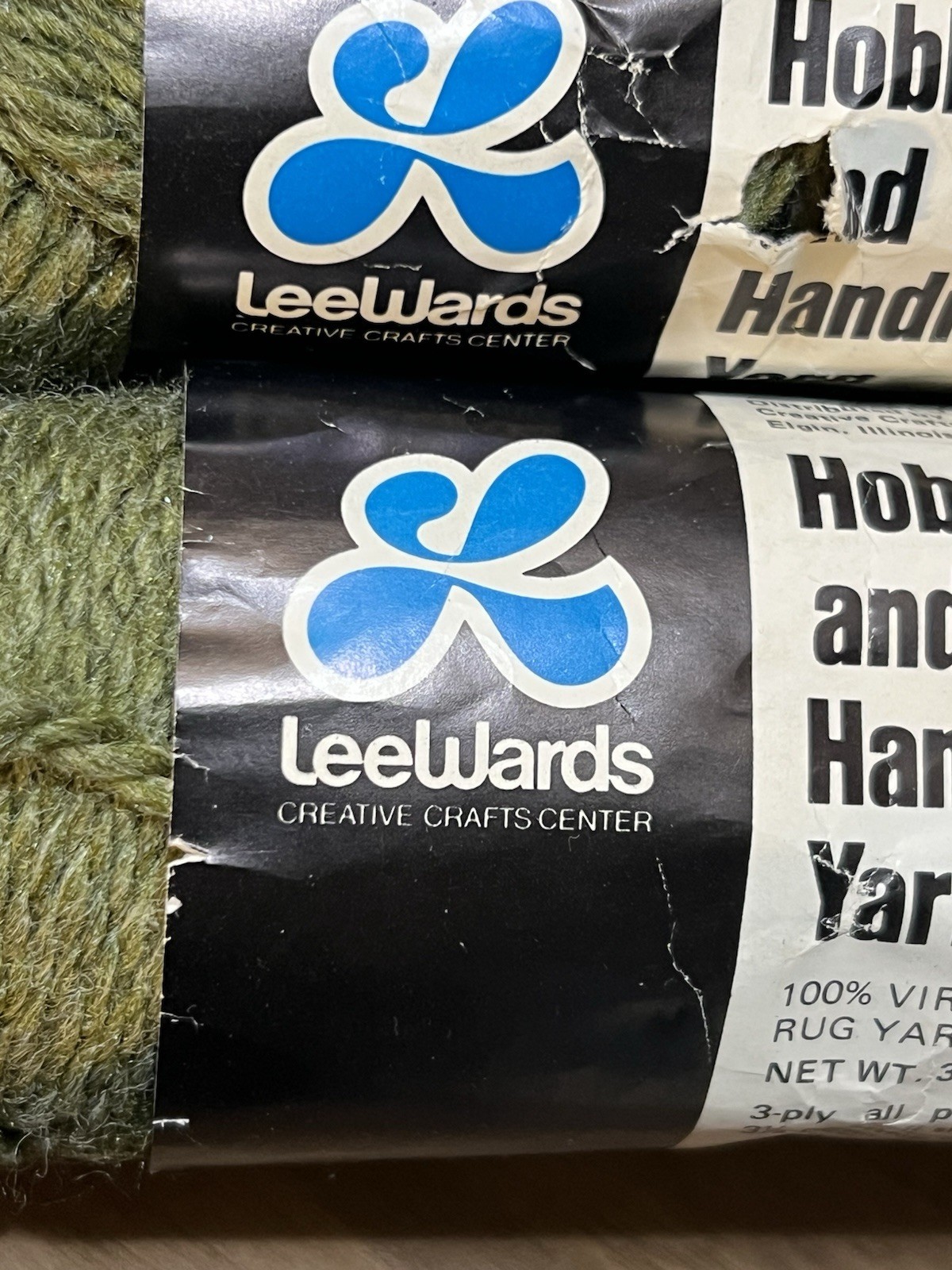 LeeWards HANDICRAFT Yarn OLIVE Acrylic 3.5oz ea 3-ply. Set of 5