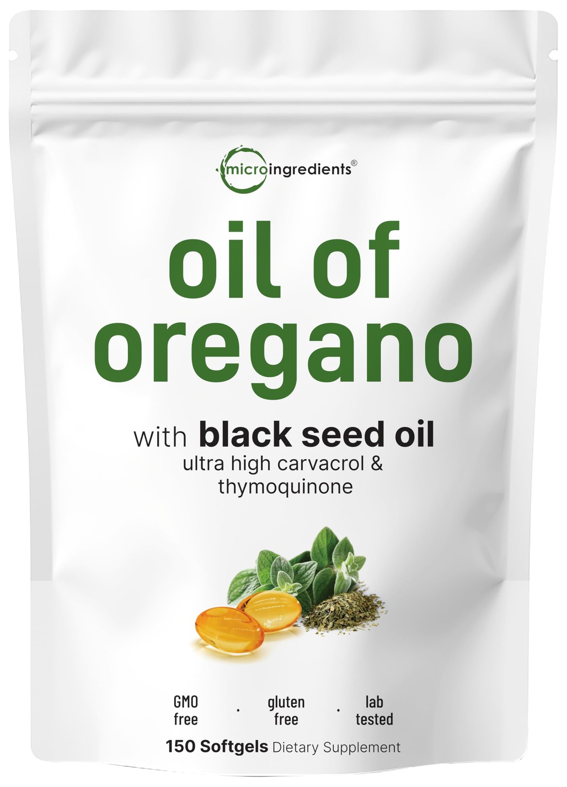 Micro Ingredients Oil of Oregano Softgels, 150 Count | 150 (Pack 1)