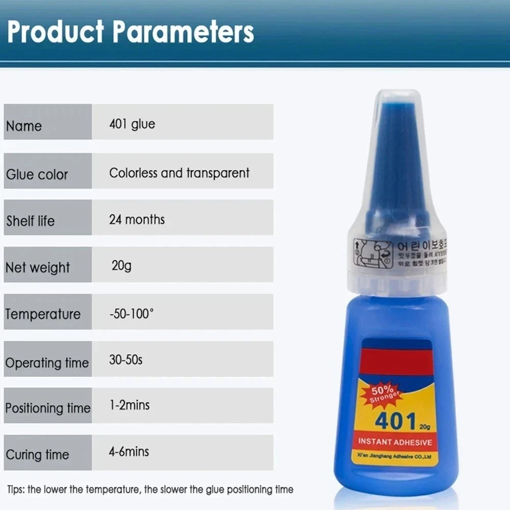 401 Glue Instant Fast Adhesive 20ML Bottle Stronger Super Glue Multi Purpose Fix