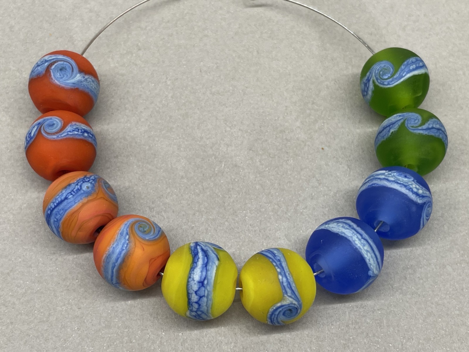 Handmade Lampwork Glass Beads From Murano Glass Tamara Yarilo Brand 2 pcs