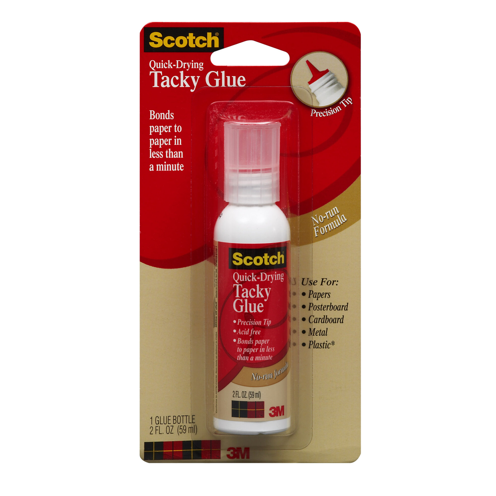 Scotch® Quick Drying Tacky Glue 6052A-1, 2 fl oz (59 mL)