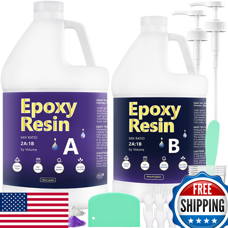 Grlelou Deep Pour Epoxy Resin 1.5 Gal 21 Crystal Clear Deep Pour Epoxy For 2-4