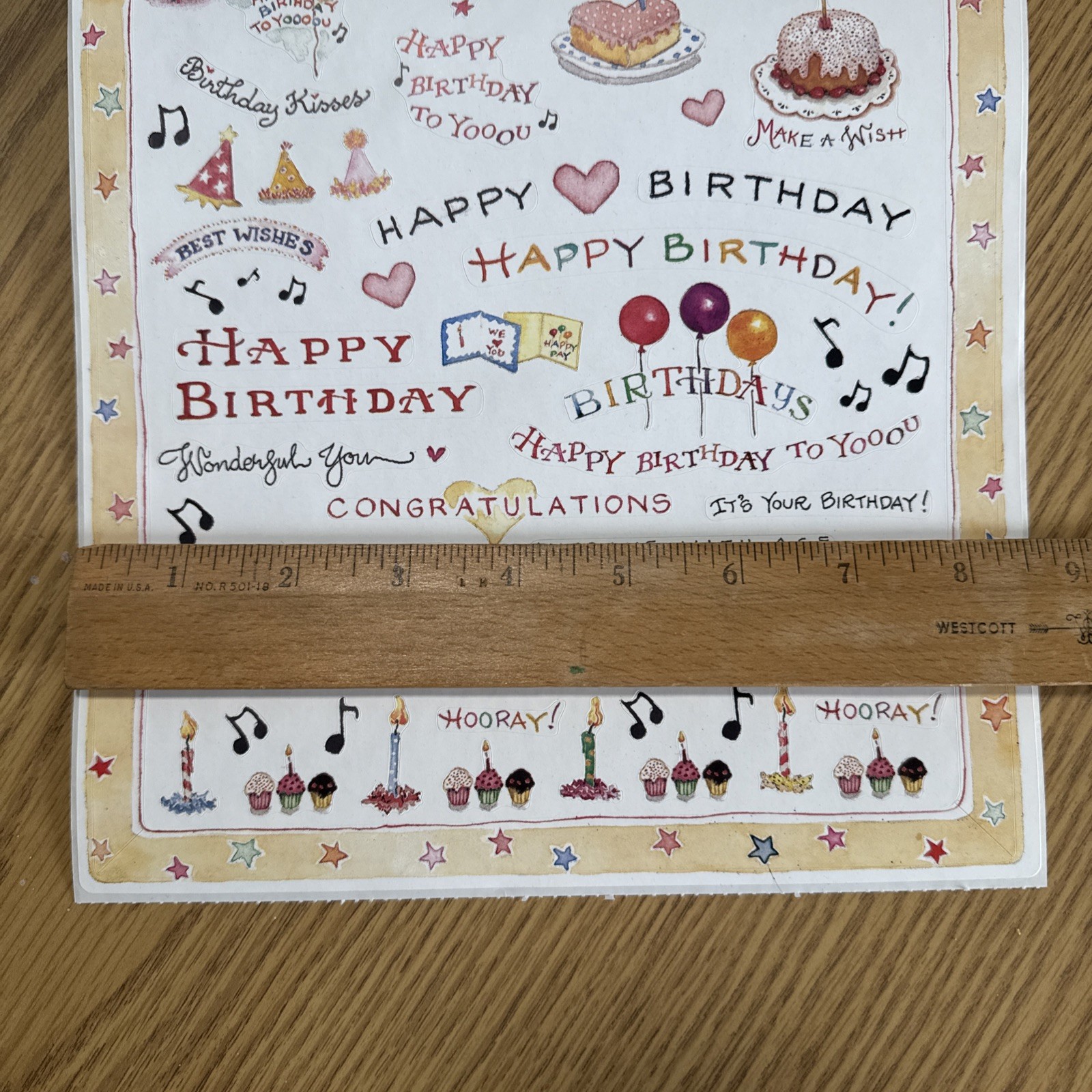 Susan Branch Happy Birthday OVERSIZE 11″ x 8.75″ Sticker ROLL – RHTF Stickers