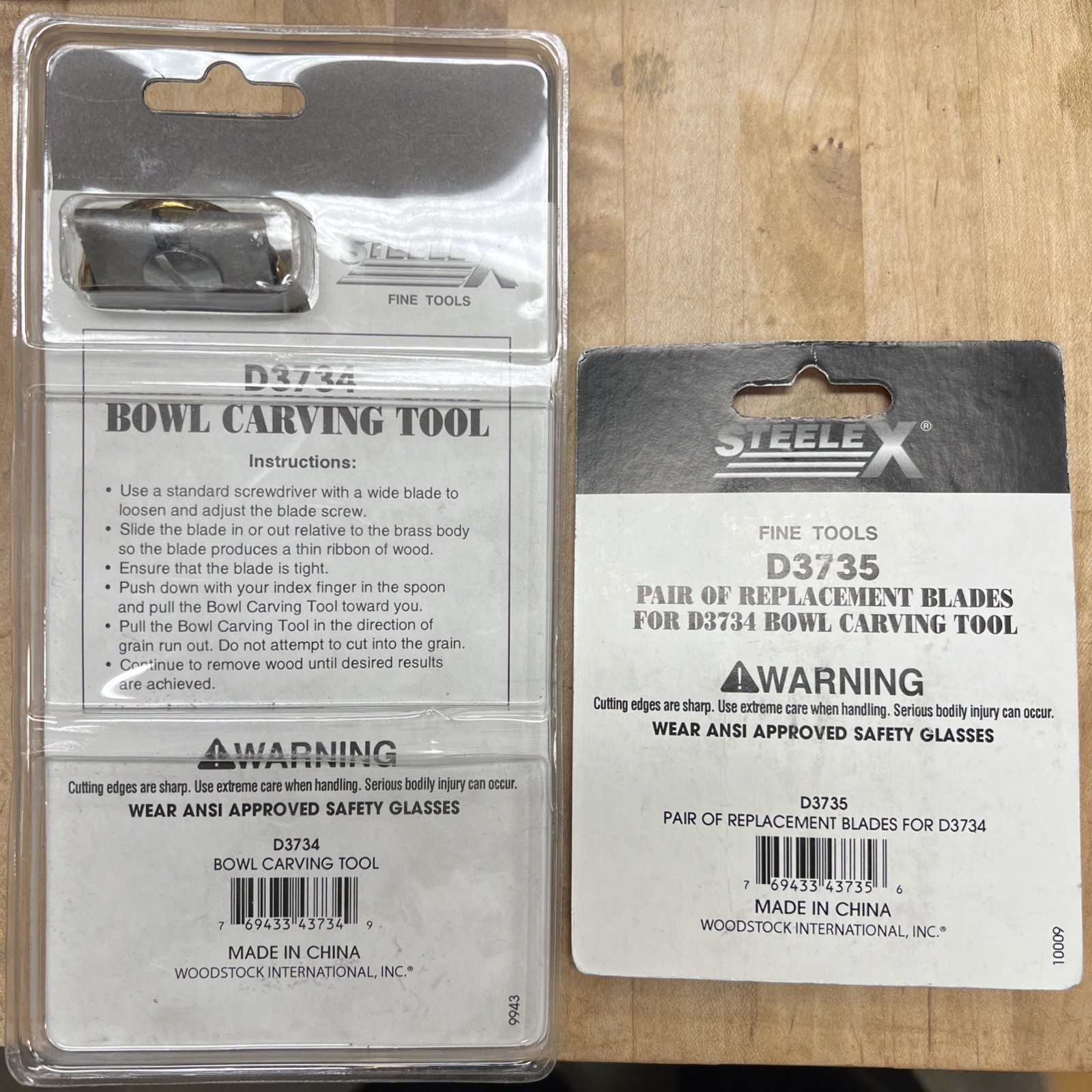 ￼ SteeleX, Bowl Carving Tool, D3734, New Old Stock With 2 Extra New Blades