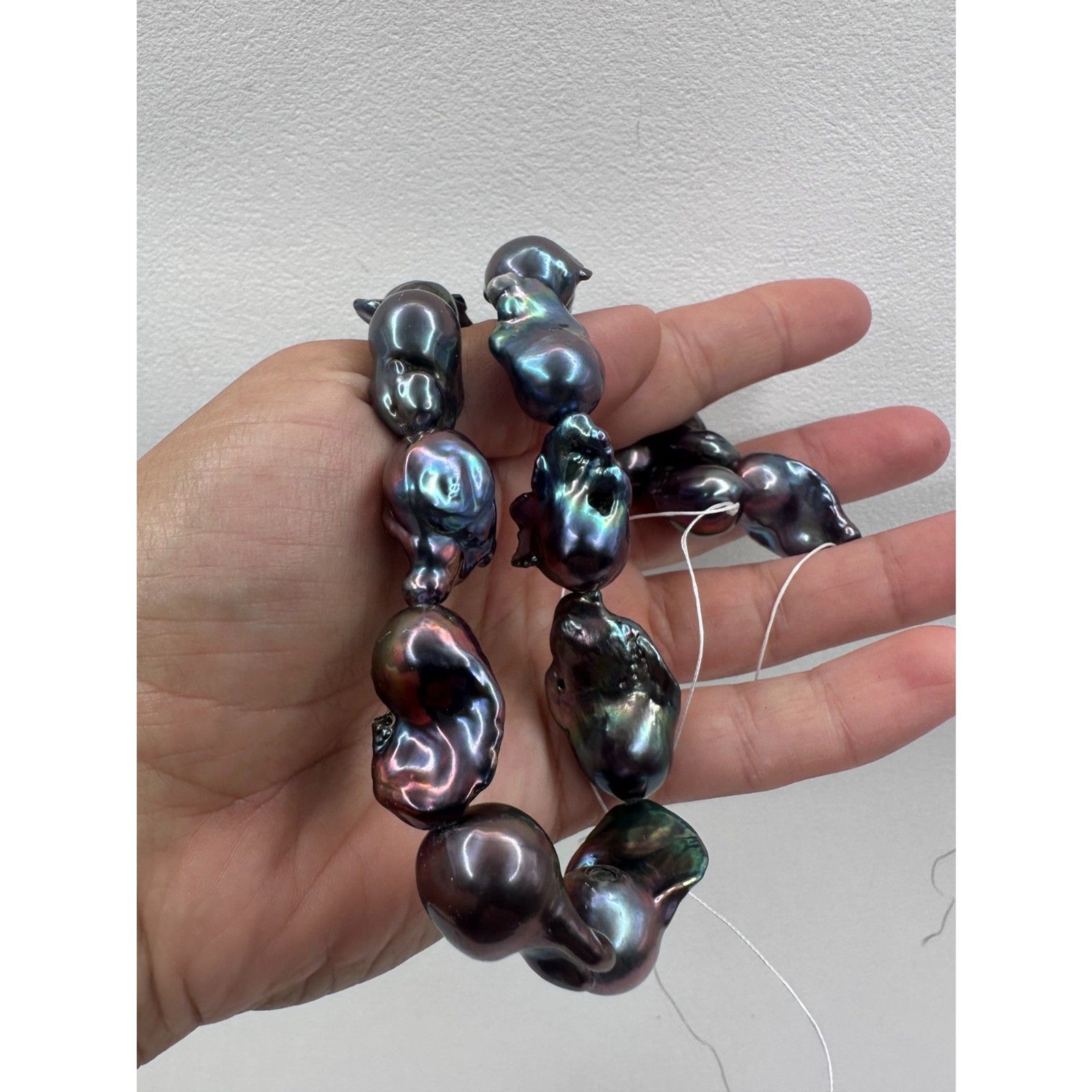 Peacock black baroque pearl strand for DIY