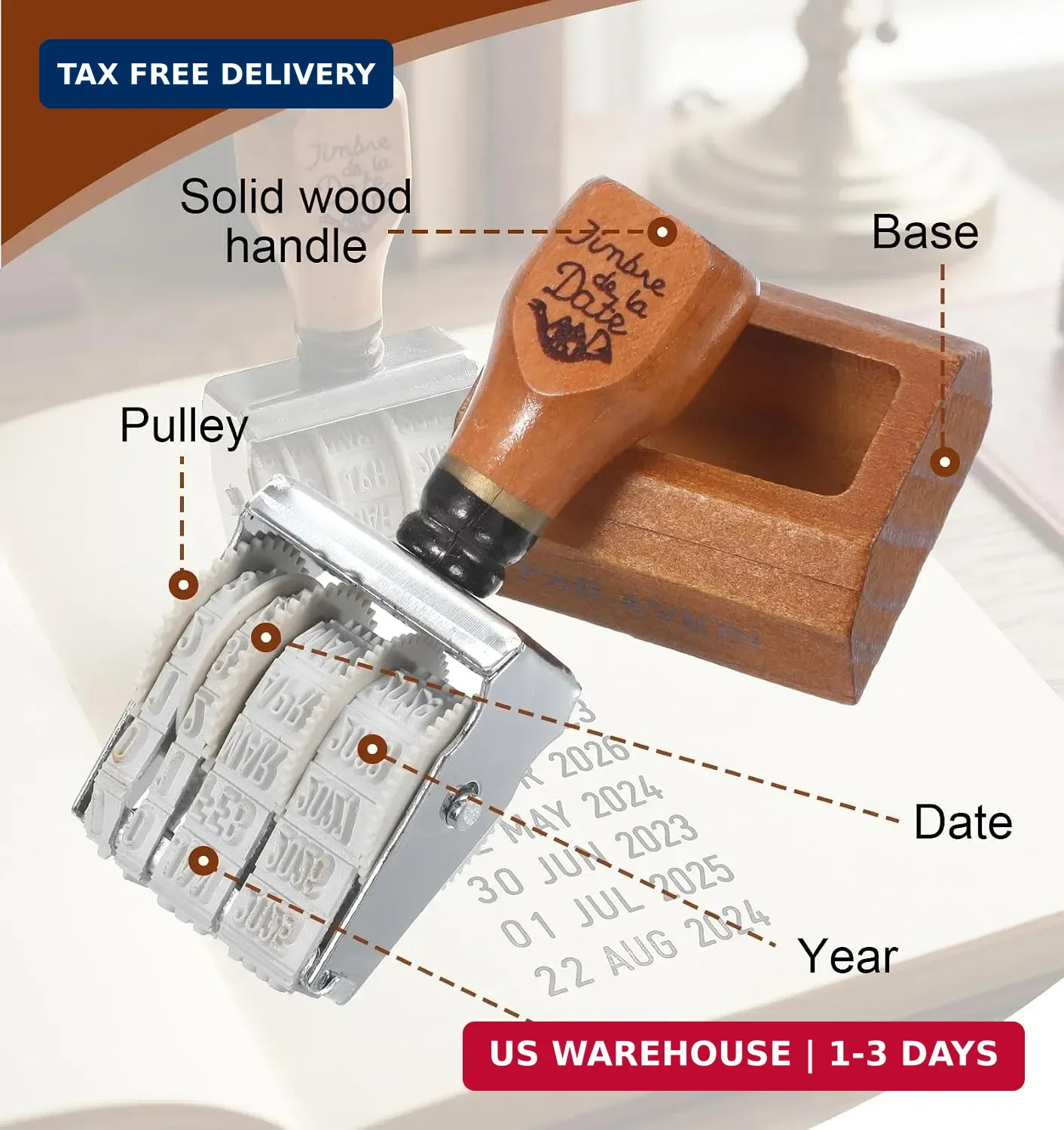 Date Stamper, 2025-2035 Roller Library Stamp Date Stamp for Eggs & Planner | Dat