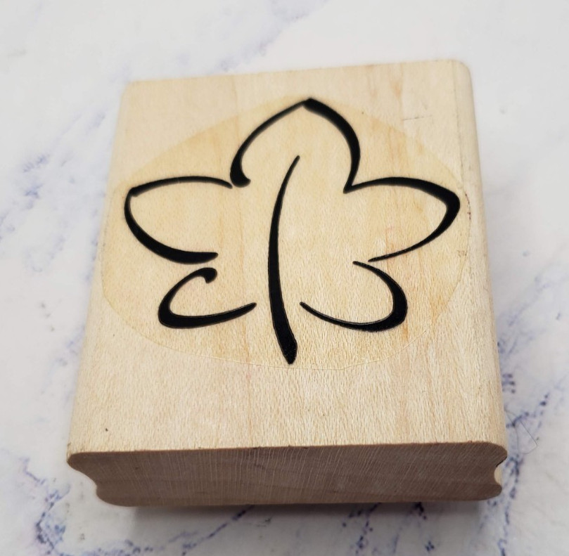 Drawn Oak Leaf Autumn Fall Nature Wood Mounted Rubber Stamp