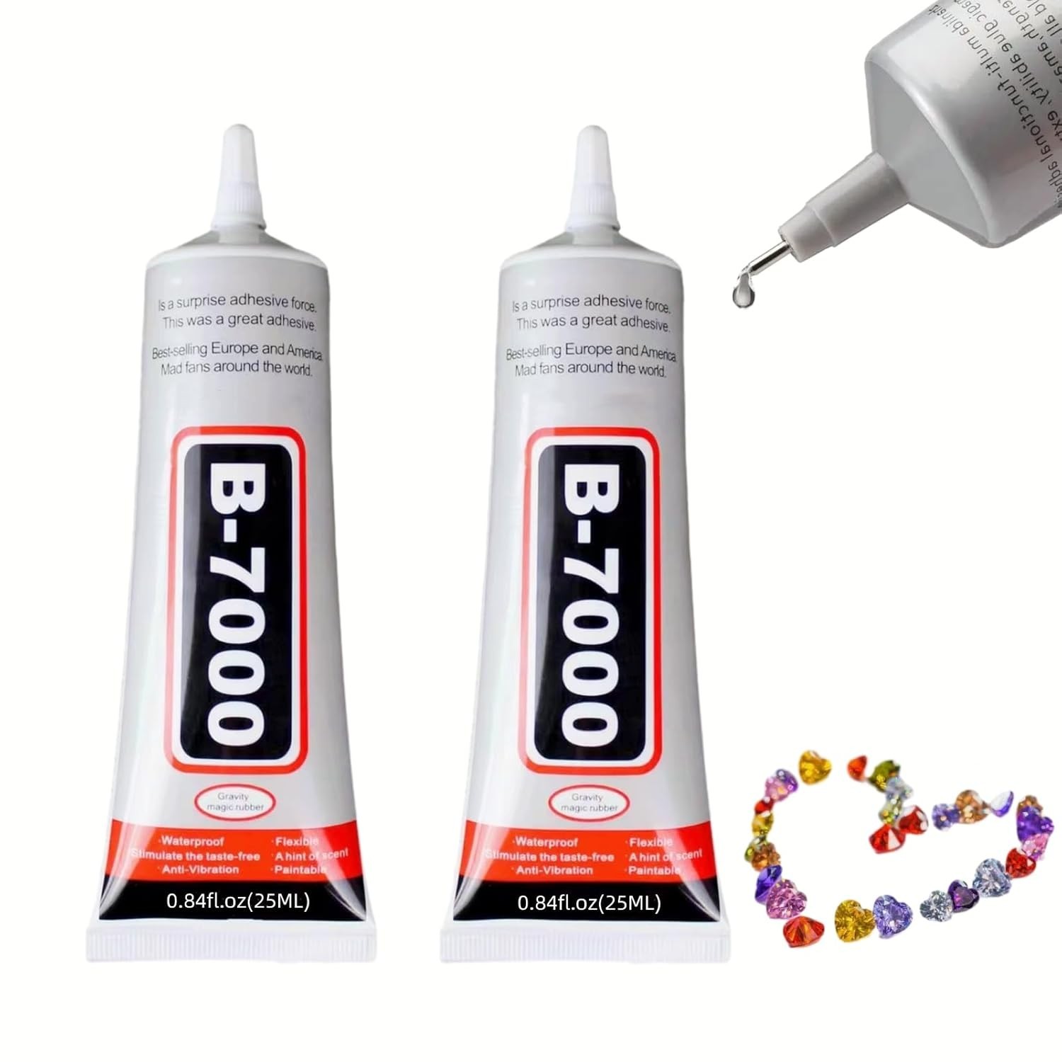 B-7000 Multi-Purpose Adhesive Glue 25ml x2, Phone Screen & Jewelry Repair